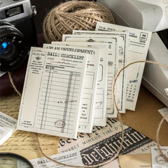 Vintage Moment Series English Note Pack with Ledger Backing Paper - 50pcs