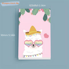 Cartoon Animal Sticky Notes Set - 50 Sheets 60 90mm - Home Office Memo Pad