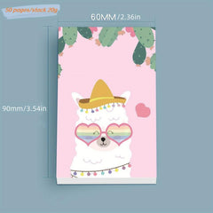 Cartoon Animal Sticky Notes Set - 50 Sheets 60 90mm - Home Office Memo Pad