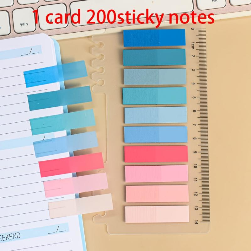 200 Sheets PET Sticky Notes Index Stickers Label Paper Instruction