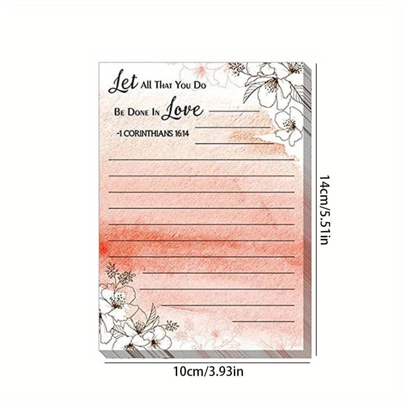 Flower Plant Sticky Notes 12 7 X 10 16 Cm Gradient Note Pads Floral Sticky Memo