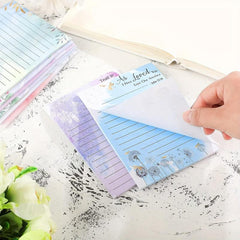 Flower Plant Sticky Notes 12 7 X 10 16 Cm Gradient Note Pads Floral Sticky Memo