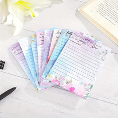 Flower Plant Sticky Notes 12 7 X 10 16 Cm Gradient Note Pads Floral Sticky Memo