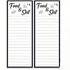 2pcs Magnetic List Notepad Funny Grocery List 50 Sheets