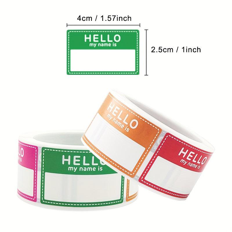 200 Sheets Roll Handwritten Student Name Stickers 1inch Self-adhesive