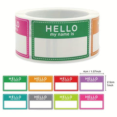 200 Sheets Roll Handwritten Student Name Stickers 1inch Self-adhesive