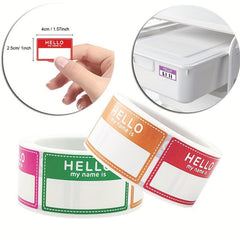 200 Sheets Roll Handwritten Student Name Stickers 1inch Self-adhesive