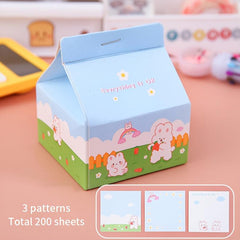200 Sheets Milk Box Note Paper Stationery Supplies