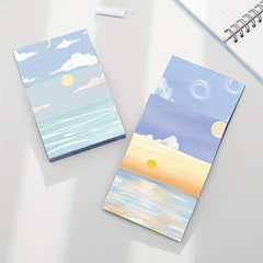 1pc Painting Scenery Stickers 10 Styles Office Student Stationery Memo Stickers