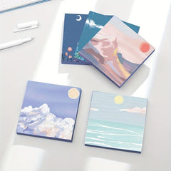1pc Painting Scenery Stickers 10 Styles Office Student Stationery Memo Stickers
