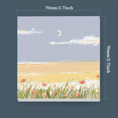 1pc Painting Scenery Stickers 10 Styles Office Student Stationery Memo Stickers