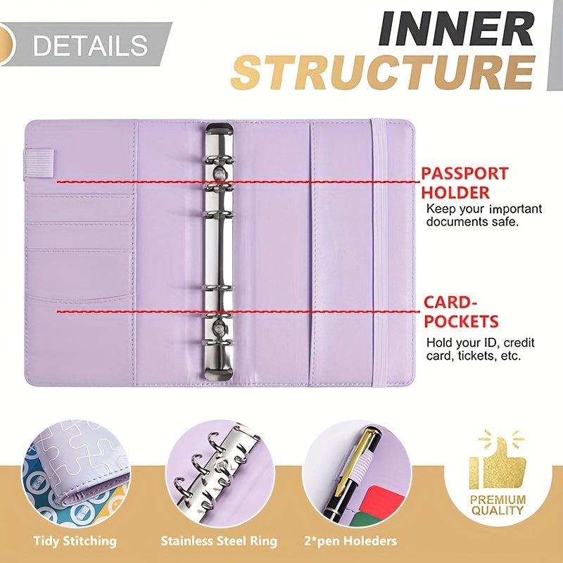 Bandage Relief Marble Pattern Leather Loose leaf Clip Notebook