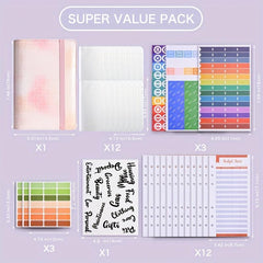 Bandage Relief Marble Pattern Leather Loose leaf Clip Notebook