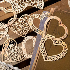 10pcs Pack Paper Space Time Series Lace Border Decoration Base Paper