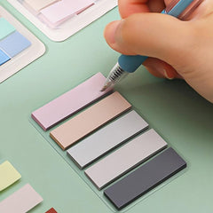 3pcs Morandi Sticky Notes Long Strip Arrow Shaped Sticky Index Tabs