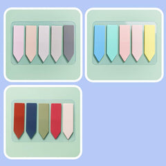 3pcs Morandi Sticky Notes Long Strip Arrow Shaped Sticky Index Tabs