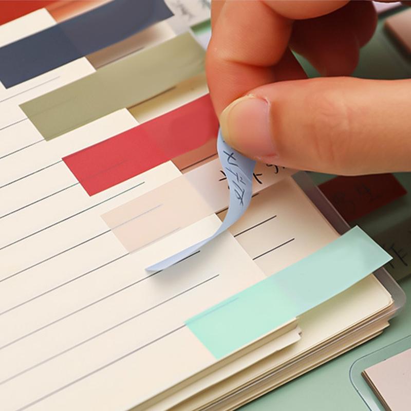 3pcs Morandi Sticky Notes Long Strip Arrow Shaped Sticky Index Tabs