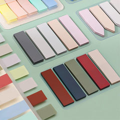 3pcs Morandi Sticky Notes Long Strip Arrow Shaped Sticky Index Tabs