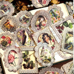 Vintage Scrapbook Paper Lace Character Plant Craft Paper