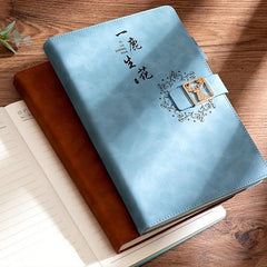 Student Office Record Book PU Leather Cover Notebook