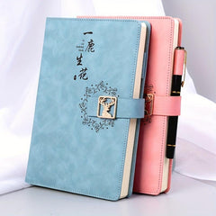 Student Office Record Book PU Leather Cover Notebook