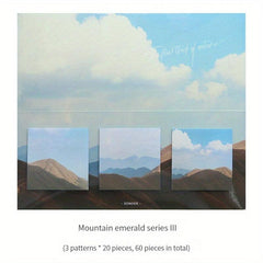 60 Sheets Sticky Notes Mountain Forest Cloud Sea Note Paper Student Stationery
