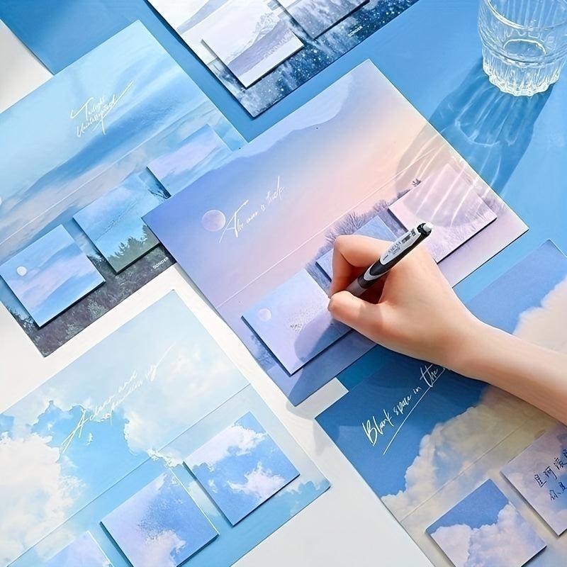 60 Sheets Sticky Notes Mountain Forest Cloud Sea Note Paper Student Stationery