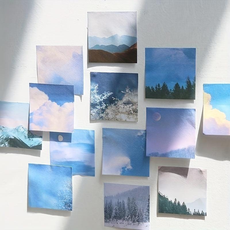 60 Sheets Sticky Notes Mountain Forest Cloud Sea Note Paper Student Stationery