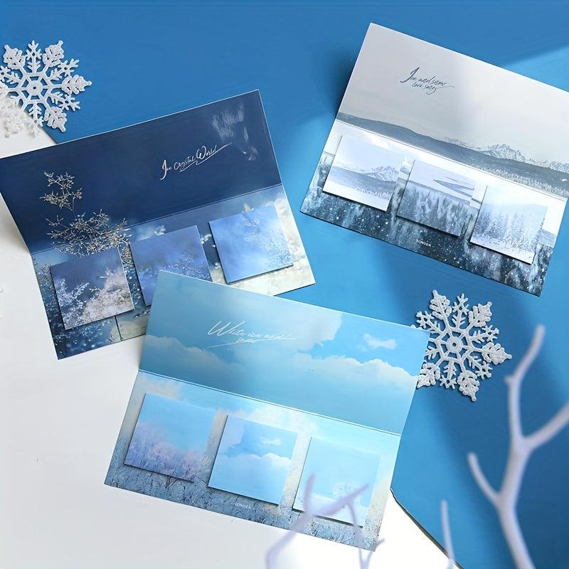 60 Sheets Sticky Notes Mountain Forest Cloud Sea Note Paper Student Stationery