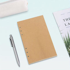 40 Sheets A6 Filler Paper Kraft Blank Loose Leaf Paper 6 Hole Punched