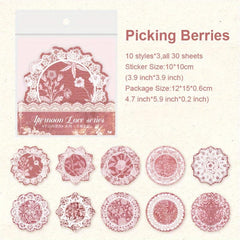 30 Sheets Vintage Lace Scrapbook Paper Cutout Hollow Out Supplies