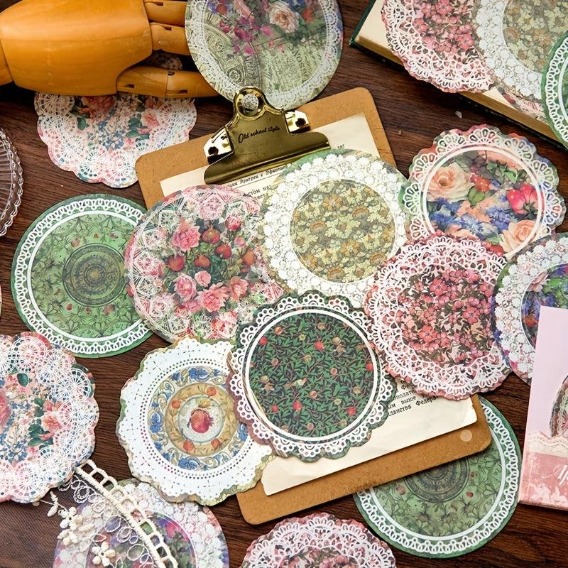 30 Sheets Vintage Lace Scrapbook Paper Cutout Hollow Out Supplies