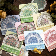 30 Sheets Vintage Lace Scrapbook Paper Cutout Hollow Out Supplies