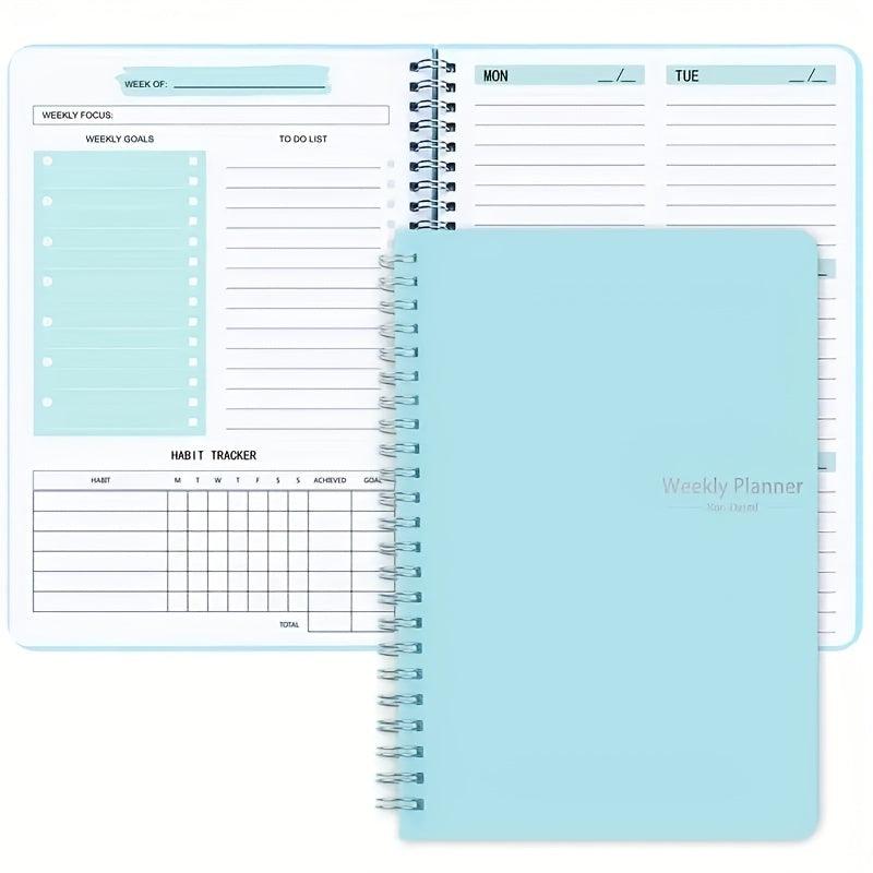 Spiral Coil A5 Undated Daily Weekly Planner 52 Pages