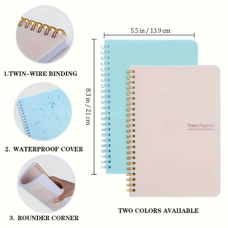 Spiral Coil A5 Undated Daily Weekly Planner 52 Pages
