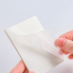 50 Sheets Transparent Sticky Notes Pet Memo Pad Tearable Stick On Sticker