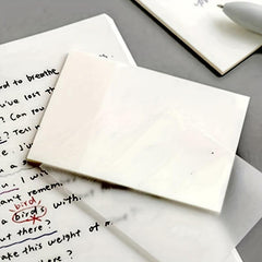 50 Sheets Transparent Sticky Notes Pet Memo Pad Tearable Stick On Sticker
