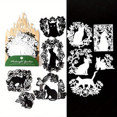 10 Sheets Cat Element Colored Paper & Silhouette Garbage Magazine Paper