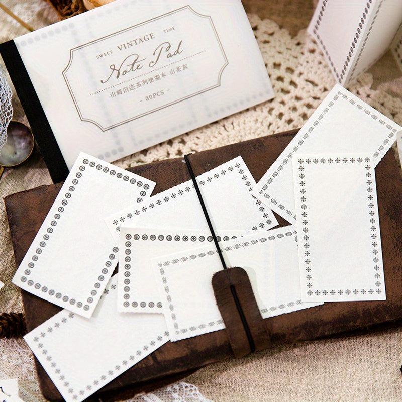 30 Sheets Tearable Notepad 5.5x3.3in Retro Student Decorative Message Paper