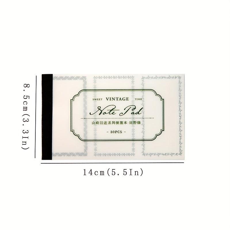 30 Sheets Tearable Notepad 5.5x3.3in Retro Student Decorative Message Paper