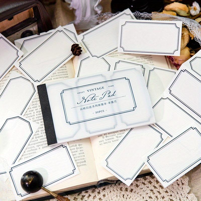 30 Sheets Tearable Notepad 5.5x3.3in Retro Student Decorative Message Paper