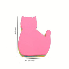 Cat Sticky Note Set - 6 Cartoon Cat Shape Sticky Note Paper