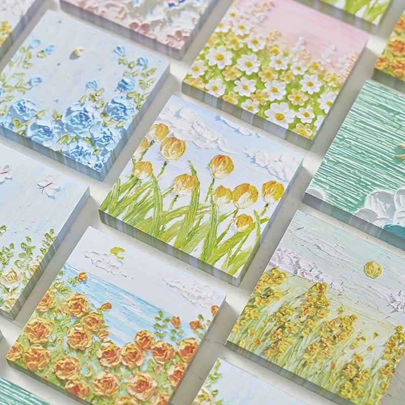 Floral Landscape Painting Art Notepad 100 Sheets