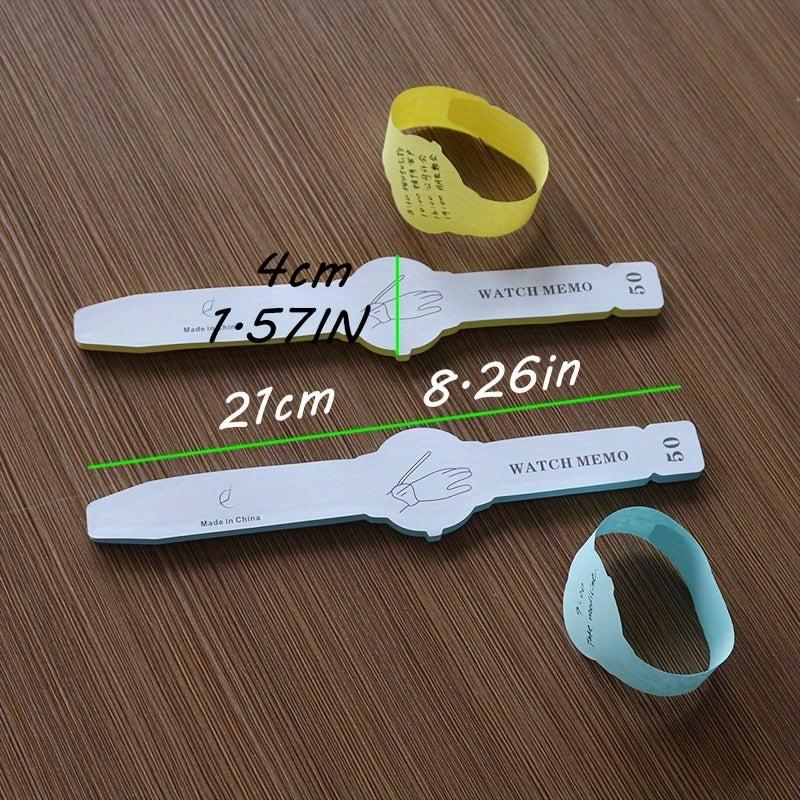 50pcs Wrist Watch Note Pad Bracelet Memo Watch Shape Note Pad Reminder