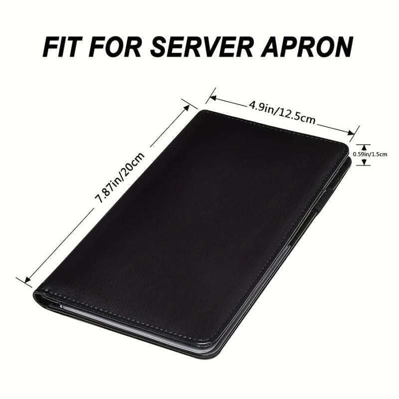 Leather Server Book Waitress Wallet Zipper Pocket-Fits Server Apron