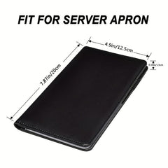 Leather Server Book Waitress Wallet Zipper Pocket-Fits Server Apron