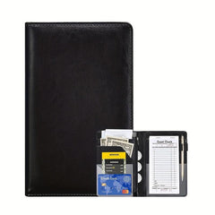 Leather Server Book Waitress Wallet Zipper Pocket-Fits Server Apron