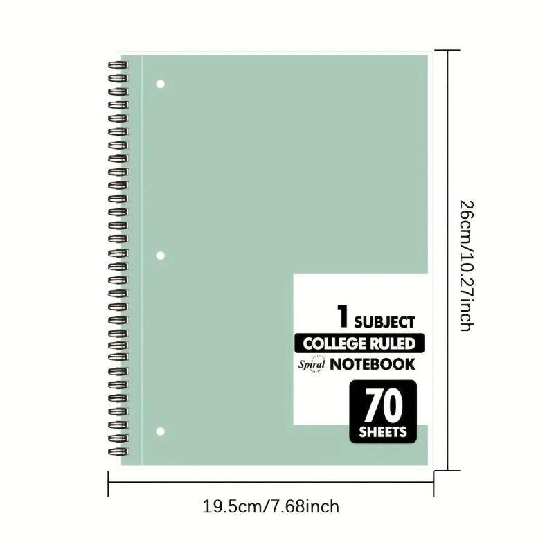 Spiral Notebooks 1 Subject College Ruled Paper 70 Sheets