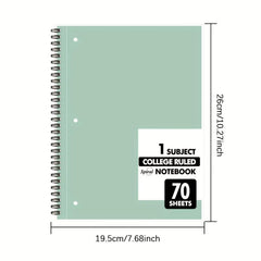 Spiral Notebooks 1 Subject College Ruled Paper 70 Sheets