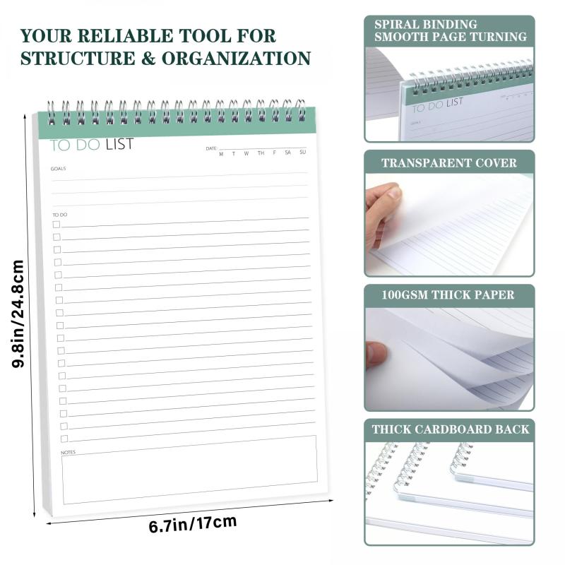 BUBU Daily Planner Notepad - Boost Efficiency Achieve Goals - 52 Sheets